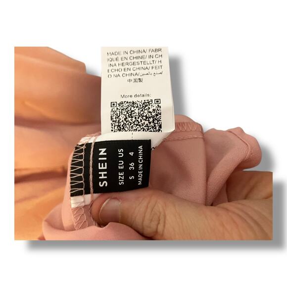 Shein Coquette Pink Puff Sleeve Mini Dress Cottagecore Fairycore Regency Small - Picture 5 of 7